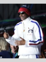 Snoop Dogg 2026 Milano Cortina Winter Olympics Racing Stripes White Jacket