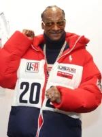 Snoop Dogg Team USA Red Puffer Jacket