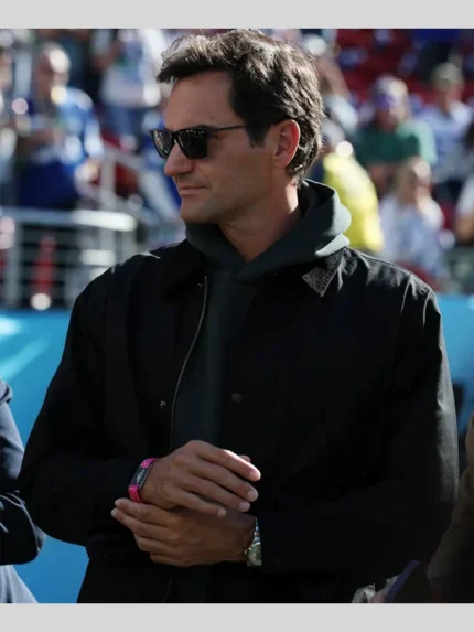 Super Bowl 2026 Roger Federer Black Jacket