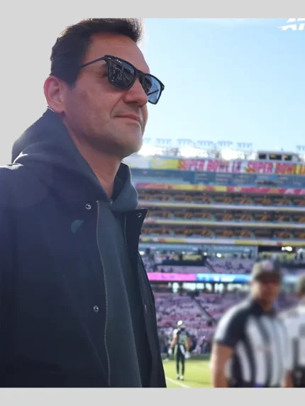 Super Bowl LX 2026 Roger Federer Black Jacket