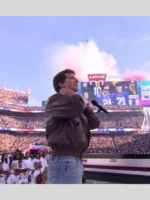 Super Bowl LX Charlie Puth Leather Bomber Jacket