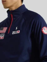 Team USA Quarter Zip Navy Pullover Jacket