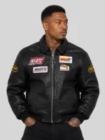 Vanson Supreme Spiderman Leather Jacket In Black