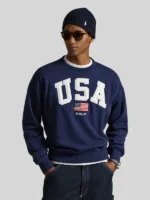 Vintage Fit Flag Fleece Crewneck Sweatshirt Polo Ralph Lauren