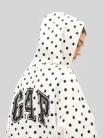 Women's Polka Black Dot Pullover Hoodie