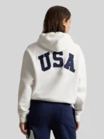 Women's Polo Ralph Lauren Flag Fleece Hoodie White