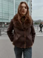 Zara Reversible Fur Jacket Brown
