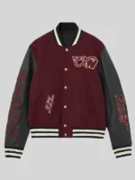AC MILAN X Off-White Bordeaux Varsity Jacket