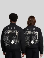 Air Stussy Reversible Black Varsity Jacket