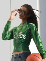 Boston Celtics Off Season NBA Kelly Green Cropped Track Jacket