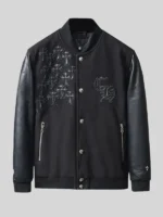 Chrome Cross Black Letterman Jacket