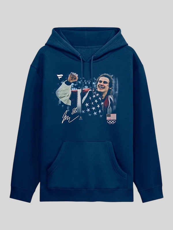Fanatics Jack Hughes Hockey Medal Moment Hoodie Fanatics Jack Hughes Hockey Medal Moment Hoodie