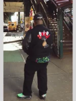 Jae Tips Savior Nike Black Leather Jacket