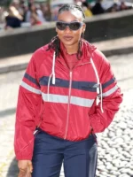 Little Simz Paris Fashion Week Red Jacket