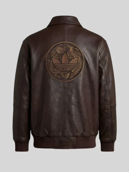 Men’s Adidas Chinese New Year Leather Brown Jacket