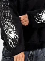 Mens Black Von Dutch Spider Crest Hoodie