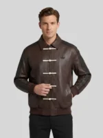 Men’s Chinese New Year Leather Jacket Brown