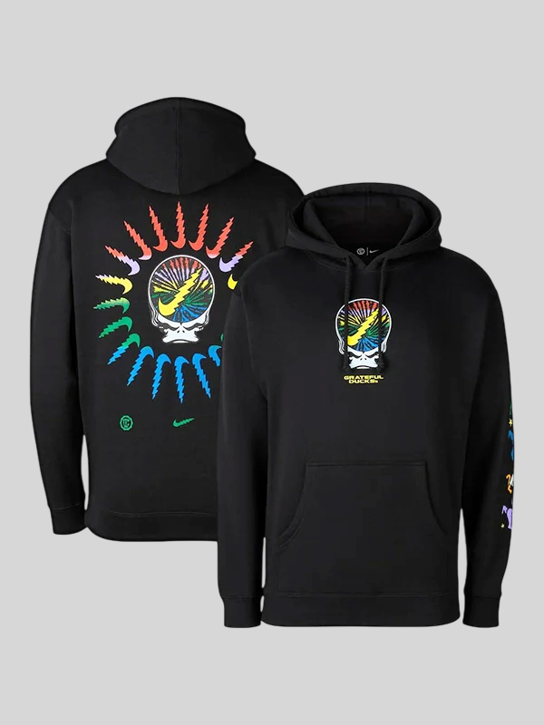 Oregon Ducks Grateful Ducks Rainbow Spiral Hoodie Oregon Ducks Grateful Ducks Rainbow Spiral Hoodie