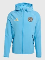 Philadelphia Union 2026 Tiro Tech Blue Full-Zip Hooded Windbreaker Jacket