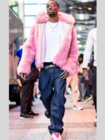 Shai Gilgeous-Alexander Pink Fur Hooded Jacket
