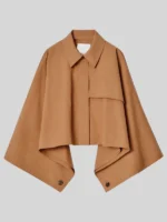 Shrinking Sherry Cola Oversized Cropped Brown Coat