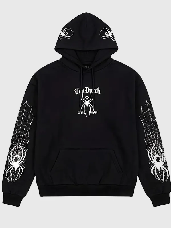 Von Dutch Black Mens Spider Crest Hoodie Von Dutch Black Mens Spider Crest Hoodie