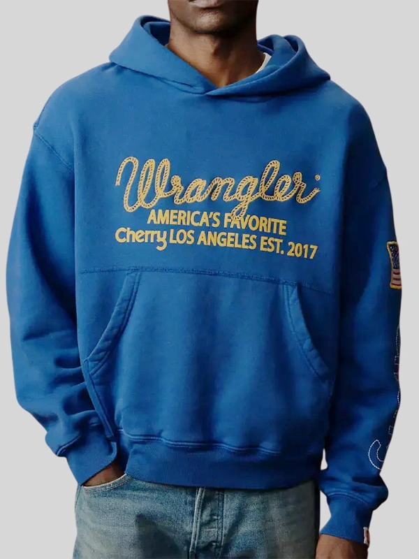 Wrangler x Cherry Americas Blue Hoodie Wrangler x Cherry Americas Blue Hoodie