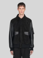 Adidas Y-3 x Mercedes Black Leather Racing Jacket