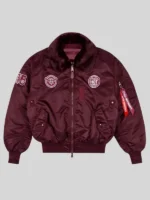 Alpha Industries B-15 Satin Bomber Burgundy Jacket