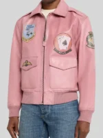 Avirex Flight Aviator Pink Leather Jacket