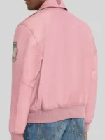 Avirex Pink Leather Flight Aviator Jacket