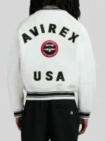 Avirex Stadium White Leather Jacket USA