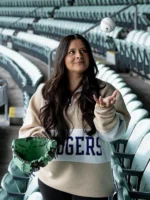 Beige White Quarter Zip Fleece USLA Health Dodgers Sweatshirt