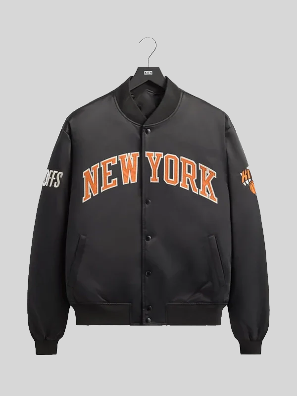 Black Satin New York Knicks Kith Jacket Playoffs 2026 Black Satin New York Knicks Kith Jacket Playoffs 2026