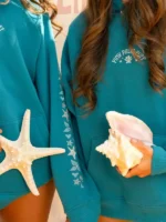 Disney Under The Sea Hoodie Pink Palm Puff