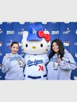 Hello-Kitty-Dodgers-Grey-Hoodie