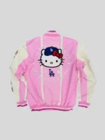 Hello Kitty Dodgers Pink Varsity Jacket