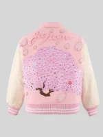 Japan Mononoke Made Pink Varsity Jacket