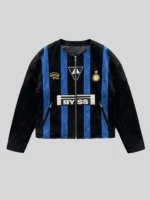 Marcus Thuram Personalized Blue and Black Stripes Jacket
