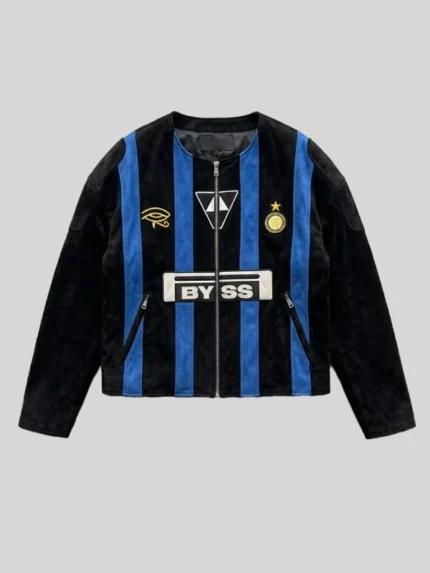 Marcus Thuram Personalized Blue and Black Stripes Jacket