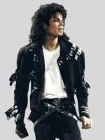 Michael 2026 Jaafar Jackson Black Belted Leather Jacket