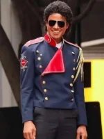 Michael 2026 Jaafar Jackson Blue Military Jacket