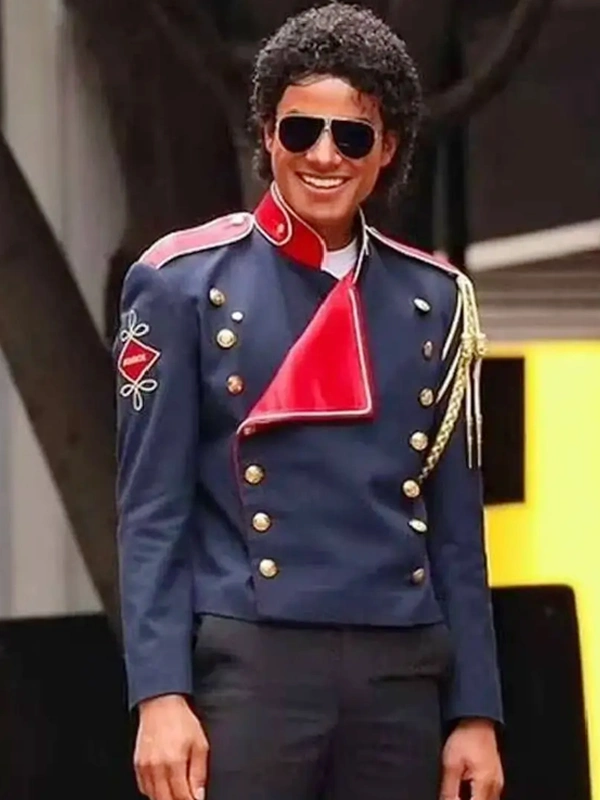 Michael 2026 Jaafar Jackson Blue Military Jacket Michael 2026 Jaafar Jackson Blue Military Jacket