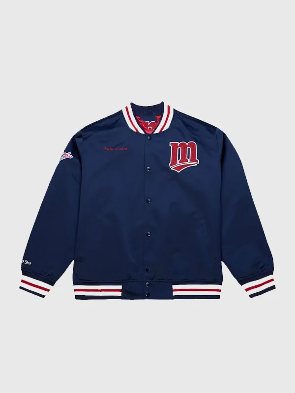 Minnesota Twins Kirby Puckett Player Satin Full-Snap Jacket Navy Blue Minnesota Twins Kirby Puckett Player Satin Full-Snap Jacket Navy Blue