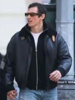 NYC Callum Turner Shearling Leather Jacket