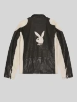 Playboy Anderson Black and Cream Leather Jacket