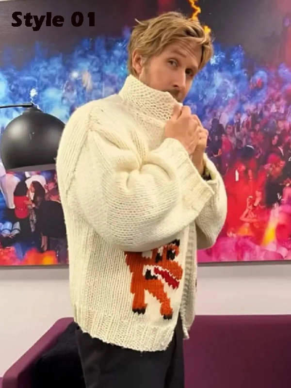 Project Hail Mary Ryan Gosling Rocky Grace Fox Cardigan Wool Project Hail Mary Ryan Gosling Rocky Grace Fox Cardigan Wool