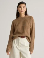Quince Mongolian Cashmere Crewneck Sweater Brown
