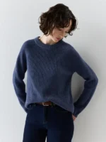 Quince Mongolian Cashmere Crewneck Sweater Navy