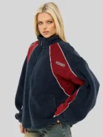 Rusty Two Tides Navy Sherpa Jacket